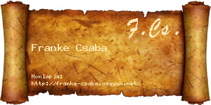 Franke Csaba névjegykártya