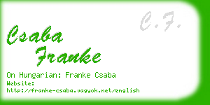 csaba franke business card